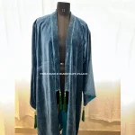 OFMD Season 2 Blue Solid Cotton Velvet Banyan Break Up Robe - Image 3