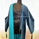 OFMD Season 2 Blue Solid Cotton Velvet Banyan Break Up Robe - Image 4