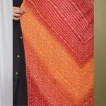 Rajasthani Red Bandhej Chinon Silk Scarves - Image 3