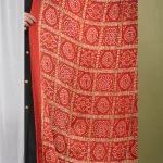 Red Chinon Silk Dupatta With Beautiful Tassel - Image 4