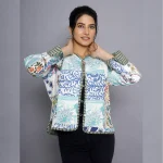 White Casual Quilted Jacket Patchwork Cotton Coat - Image 3