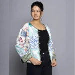 White Casual Quilted Jacket Patchwork Cotton Coat