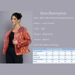 Winter Long Sleeves Red Patchwork Quilted Jacket - Image 10