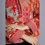 Winter Long Sleeves Red Patchwork Quilted Jacket - Image 7
