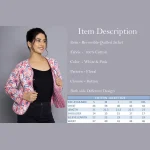 Winter Reversible Crop Casual Jacket, Floral - Image 8