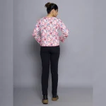 Winter Reversible Crop Casual Jacket, Floral - Image 7