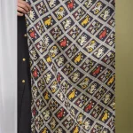 Women Black Ikat Bandhej Scarf - Image 3