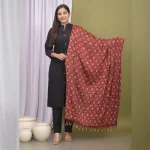 Women Maroon Chinon Silk Fabric Dupatta - Image 2