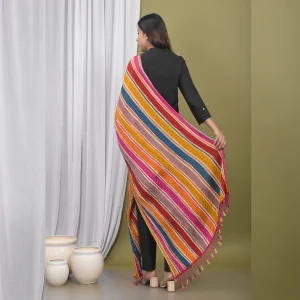 Women Multi Color Bandhej Dupatta - Image 6