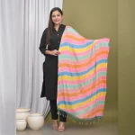 Women Multi Color Chinon Silk Scarf - Image 2