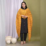 Women Party Wear Yellow Chinon Silk Dupatta