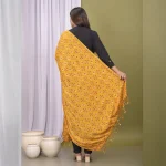 Women Party Wear Yellow Chinon Silk Dupatta - Image 5
