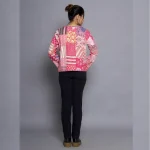 Women Pink Long Sleeves Jacket Both Side Coat - Image 9