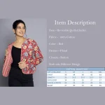 Women Red Floral Reversible Cotton Jacket - Image 9