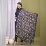 Women Traditional Wear Blue Chinon Silk Dupatta - Image 2