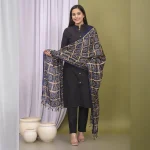 Women Traditional Wear Blue Chinon Silk Dupatta