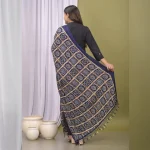 Women Traditional Wear Blue Chinon Silk Dupatta - Image 6
