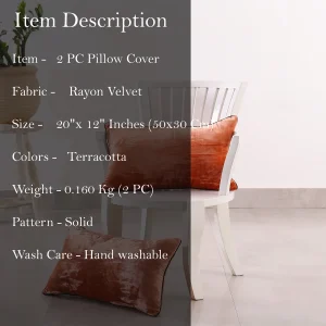 12"X20" Home Decor Terracotta Velvet Pillow Case - Image 7