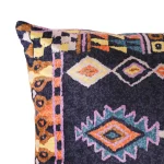 16" Black Ikat Print Velvet Cushion Cover Set - Image 4