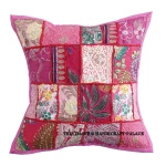 16" Pink Color Sofa & Car Decor Khambadiya Cushion Cover - Image 2