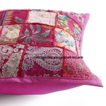 16" Pink Color Sofa & Car Decor Khambadiya Cushion Cover - Image 4
