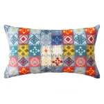 2 Pcs Multi Color Patchwork Printed Pure Velvet Pillow Covers - Image 4