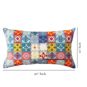 2 Pcs Multi Color Patchwork Printed Pure Velvet Pillow Covers - Image 6