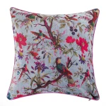 22" Grey Bird Design Velvet Cushion Cover - Image 3