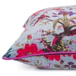 22" Grey Bird Design Velvet Cushion Cover - Image 5
