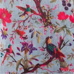 22" Grey Bird Design Velvet Cushion Cover - Image 7
