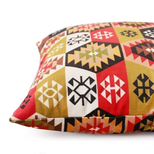 2PC Multi Ikat Print Soft Velvet Cushion Cover - Image 5