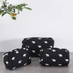3 PC Elephant Block Printed Cotton Quilted Toiletry Bags