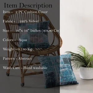 Aqua Abstract Double Sided Decorative Cushion Cover - Image 6