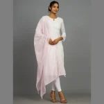 Beautiful Baby Pink Color Chanderi Silk Dupatta - Image 3