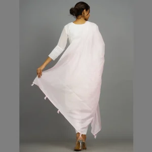 Beautiful Baby Pink Color Chanderi Silk Dupatta - Image 6