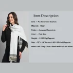 Beautiful Leopard Pattern Long Scarf (Pale Blue) - Image 8