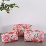 Beautiful Peach Floral Quilted Unisex Makeup Bags