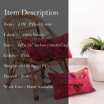 Beautiful Pink Bird Printed Velvet Pillow Cover Set - Image 6