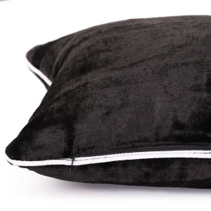 Beautiful Solid Black Velvet Rectangular Pillow Cover - Image 3