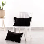 Beautiful Solid Black Velvet Rectangular Pillow Cover
