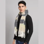 Beige And Black Check Men's Muffler Perfect Gift