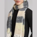 Beige And Black Check Men's Muffler Perfect Gift - Image 4
