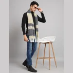 Beige And Black Check Men's Muffler Perfect Gift - Image 6