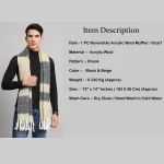 Beige And Black Check Men's Muffler Perfect Gift - Image 8