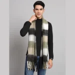 Black & Beige Acrylic Wool Men's Muffler - Image 2