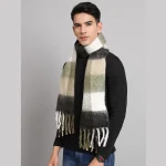 Black & Beige Acrylic Wool Men's Muffler