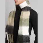 Black & Beige Acrylic Wool Men's Muffler - Image 4