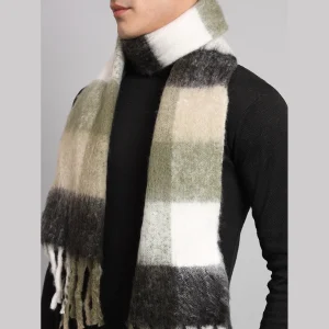 Black & Beige Acrylic Wool Men's Muffler - Image 4