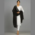 Black Chanderi SilkĀ Fabric Dupatta