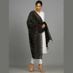 Black Chanderi SilkĀ Fabric Dupatta - Image 4